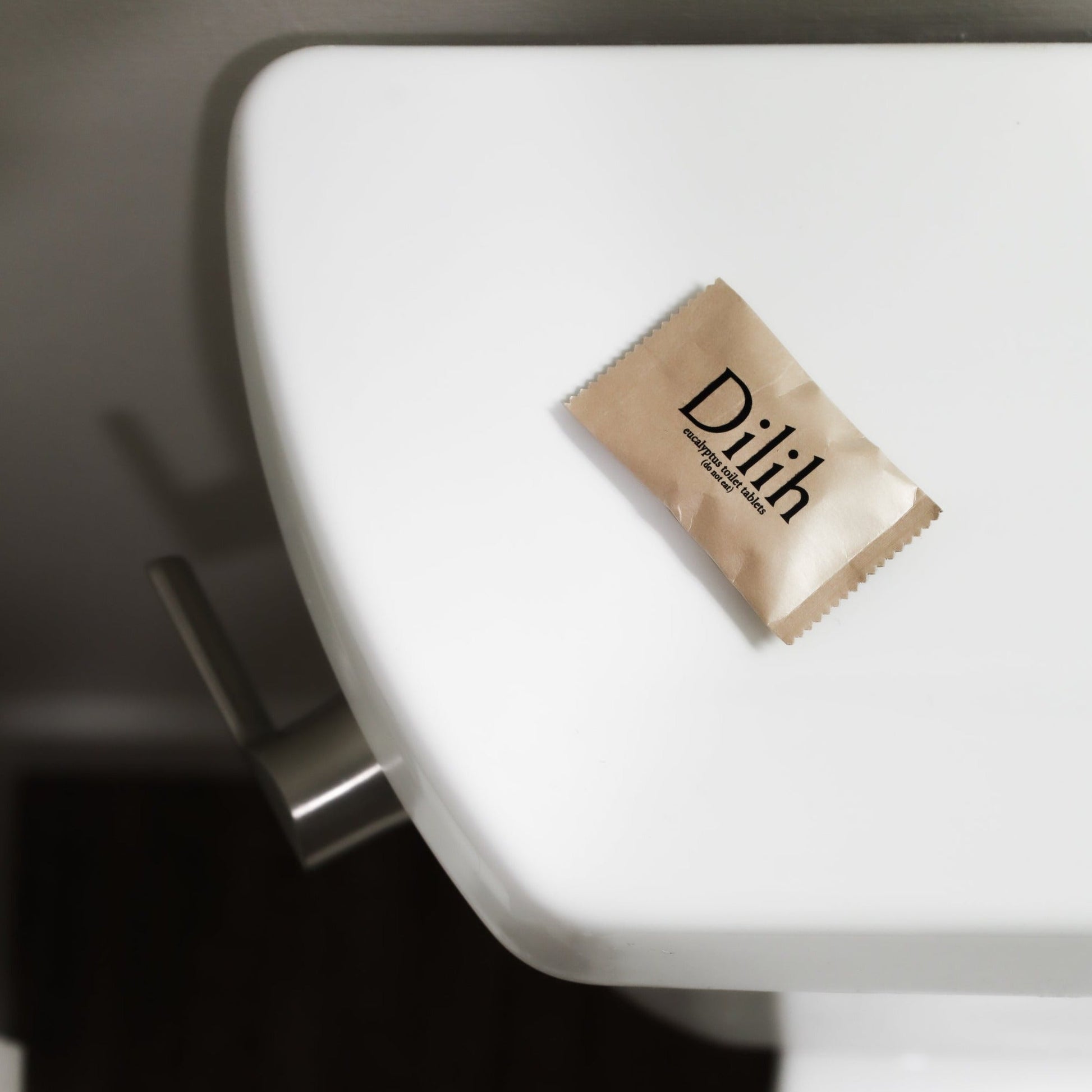 Perfect place to leave a Dilih Odor Eliminating Toilet Remedy